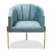 Baxton Studio Clarisse Light Blue Velvet Upholstered Gold Finished Chair 157-9781 - alternate 5